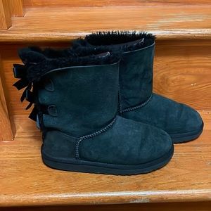 Ugg Kids Black Bailey Bow Boots